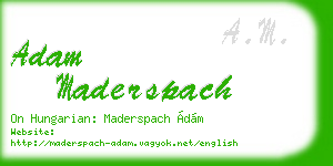 adam maderspach business card
